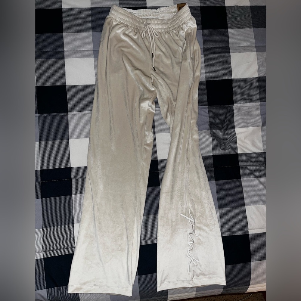 Pink Victoria’s Secret velour track pants